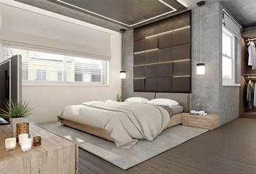 What is the effect of the cabinet light in the bedroom without the main light