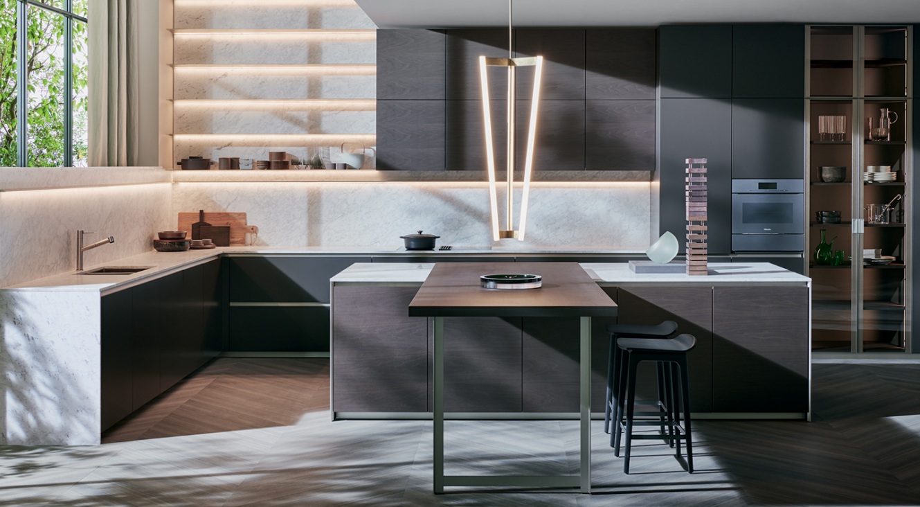 Open kitchen lighting design skills